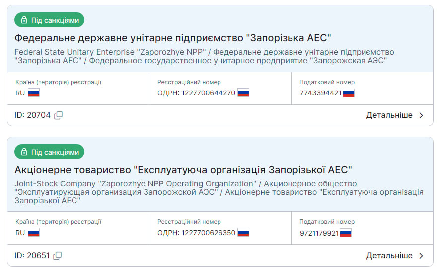 На ТОТ Запорізької області під санкціями РНБО перебуває дві компанії: що відомо