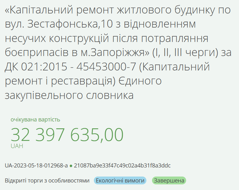 У Запоріжжі суд розглядає справу про можливе розкрадання коштів під час відбудови